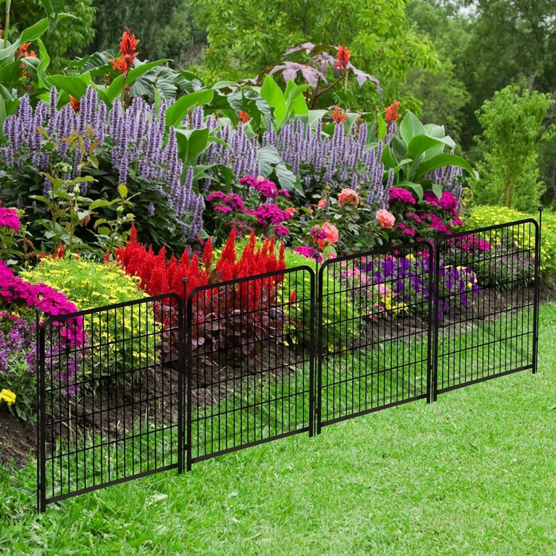 Getlay Garden Fencing 36 Inch High, 4 Panels Total 8.9 Ft(L) Dog Fence Outdoor for Yard, 4 One-Sided Plate, No Door, Anti Dig Fence Barrier, Dog Pen, Rabbit Fences, Garden Fences and Borders - Image 5